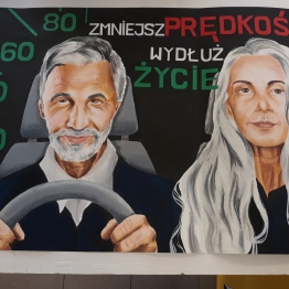 Bezpieczny młody kierowca w ujęciu plastycznym Pauliny i Magdy