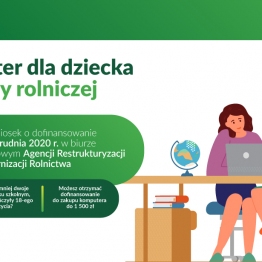 Dofinansowanie zakupu komputera dla dziecka z rodziny rolniczej